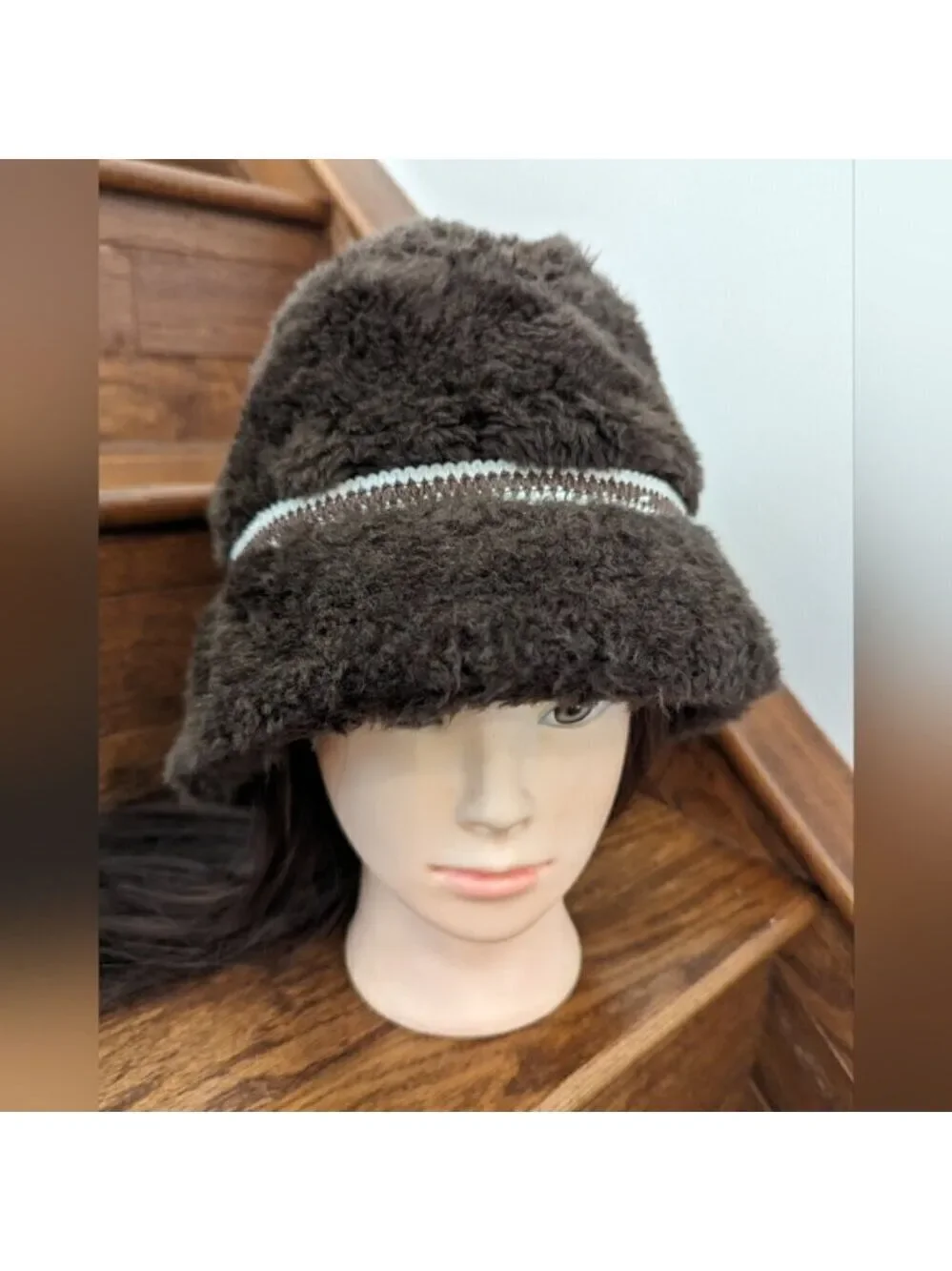 Vintage 1960s Men's Brown Faux Fur Russian Style Diplomat Hat
